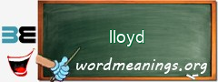 WordMeaning blackboard for lloyd